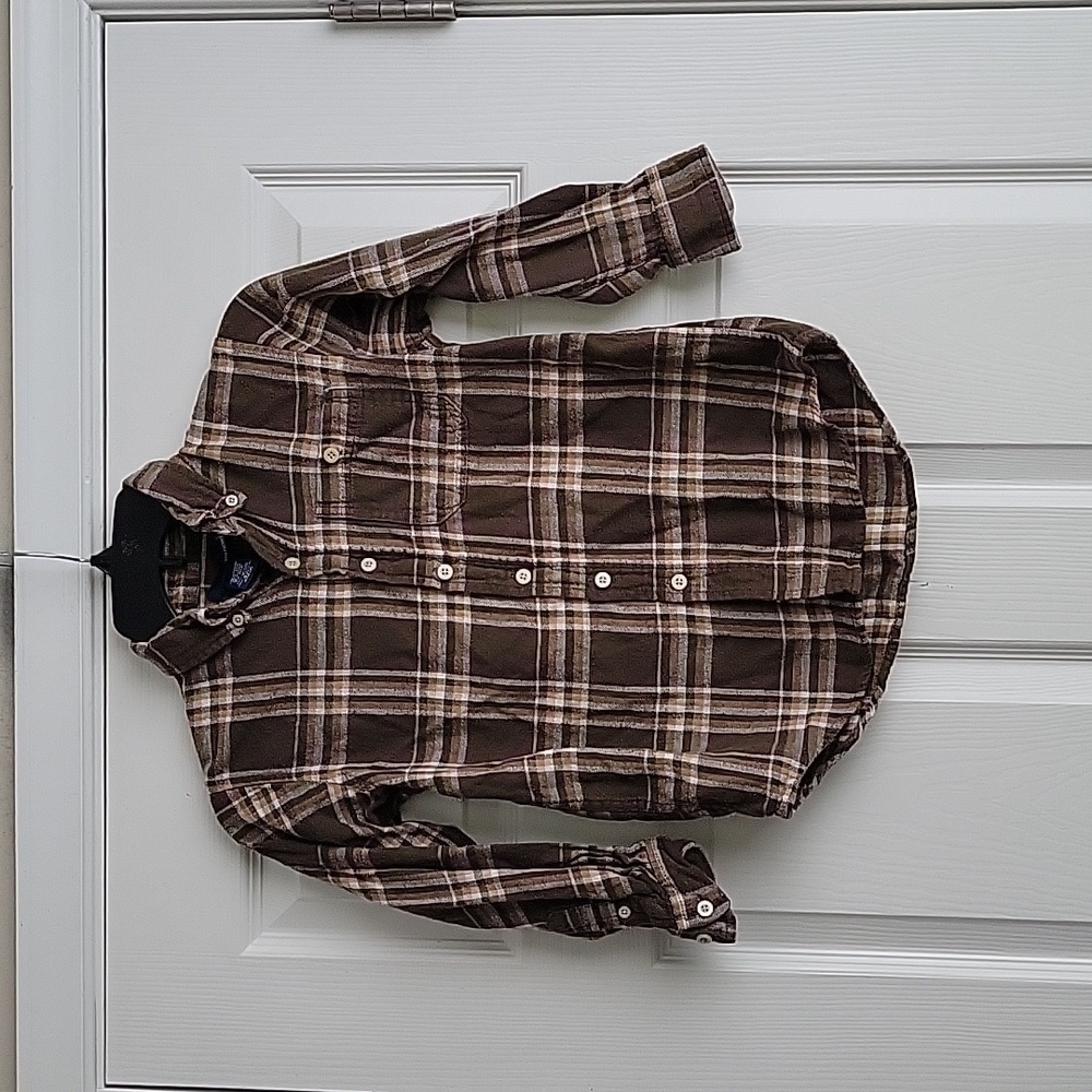 Basic Editions Boy's Button Up Long Sleeve Shirt